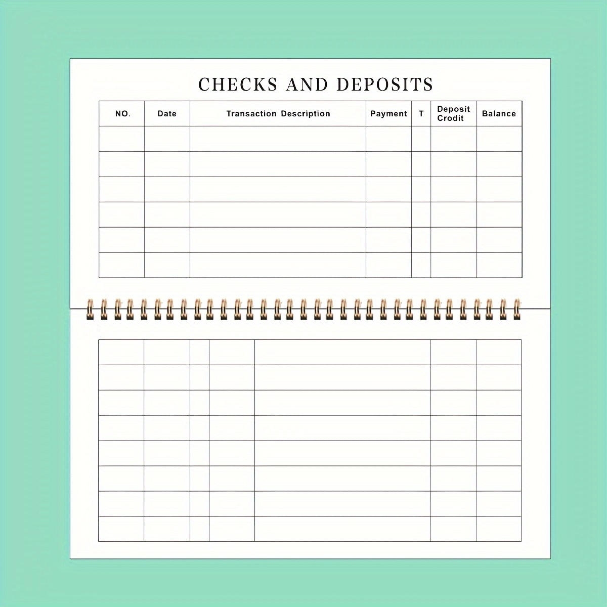 Personal Checkbook Large Font Check Register Deposit, Credit, Bank