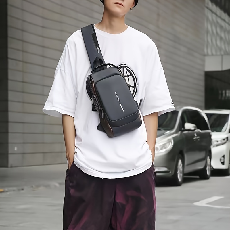 1 multifunctional fashionable crossbody bag with password lock casual travel sports chest bag wear resistant crossbody bag suitable for outdoor   strolling and daily commuting details 6