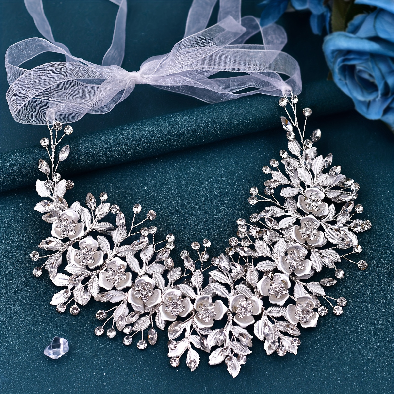 Image of An Elegant Short Waist Accessory, Thin Figure Craft Flower Handmade Additions, Waist Cincher Bridal Wedding Dress Rhinestone Belt Sh349