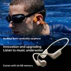 true bone conduction headphones b60s 64gb memory open wireless mp3 earplugs sports headphones suitable for running and cycling