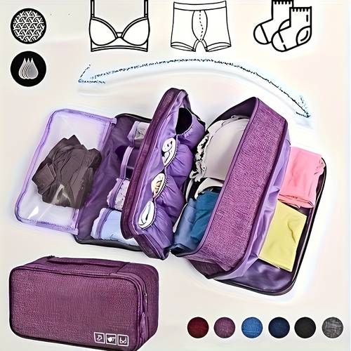 portable travel storage bag lightweight zipper storage box multi functional underwear storage bag