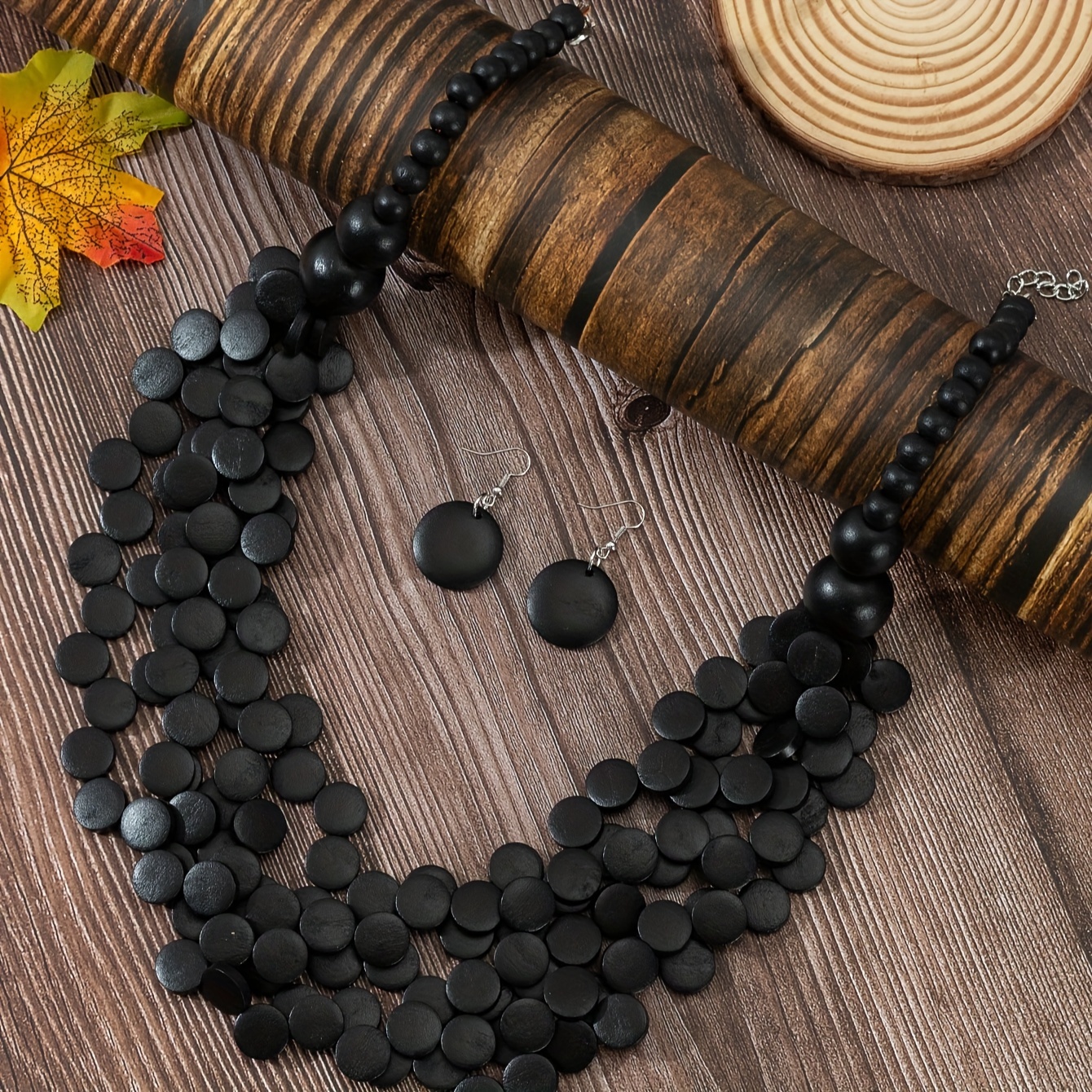 

- 3pcs Wooden Jewelry Set - & , For , In