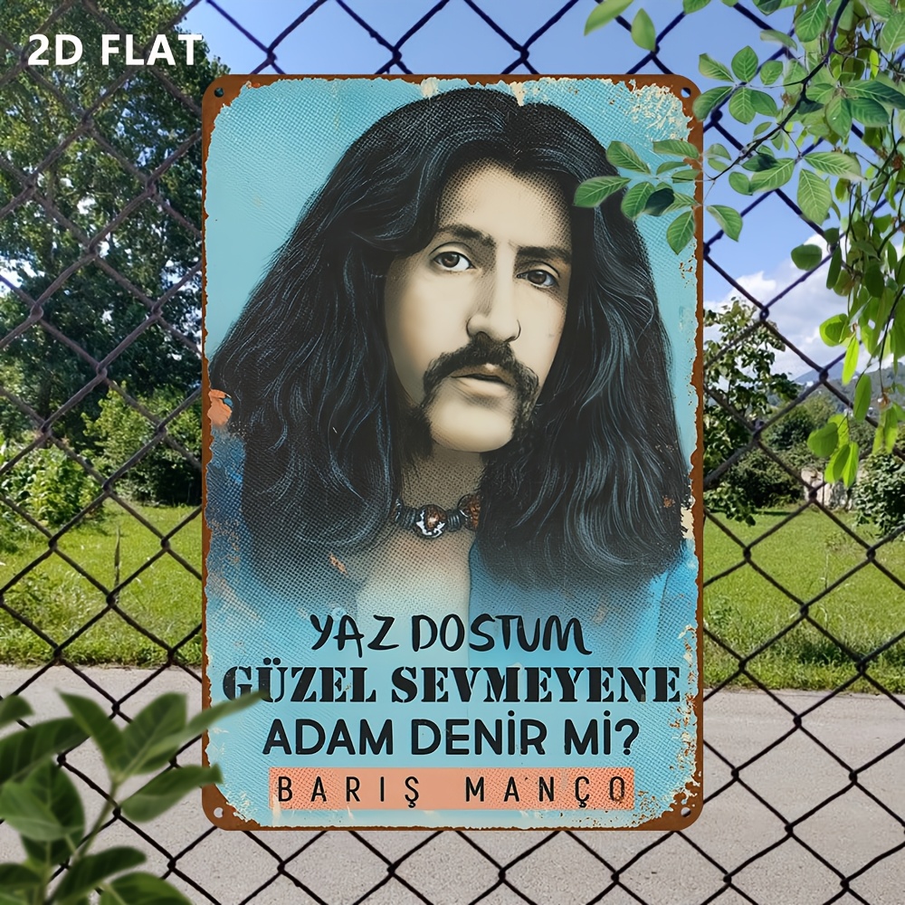 TEMU 2d Flat - 1pc Of 2d Flat Vintage Metal Aluminum Sign, Featuring Aluminum Artwork, Perfect For Vintage Wall Decoration, Garage Embellishment,