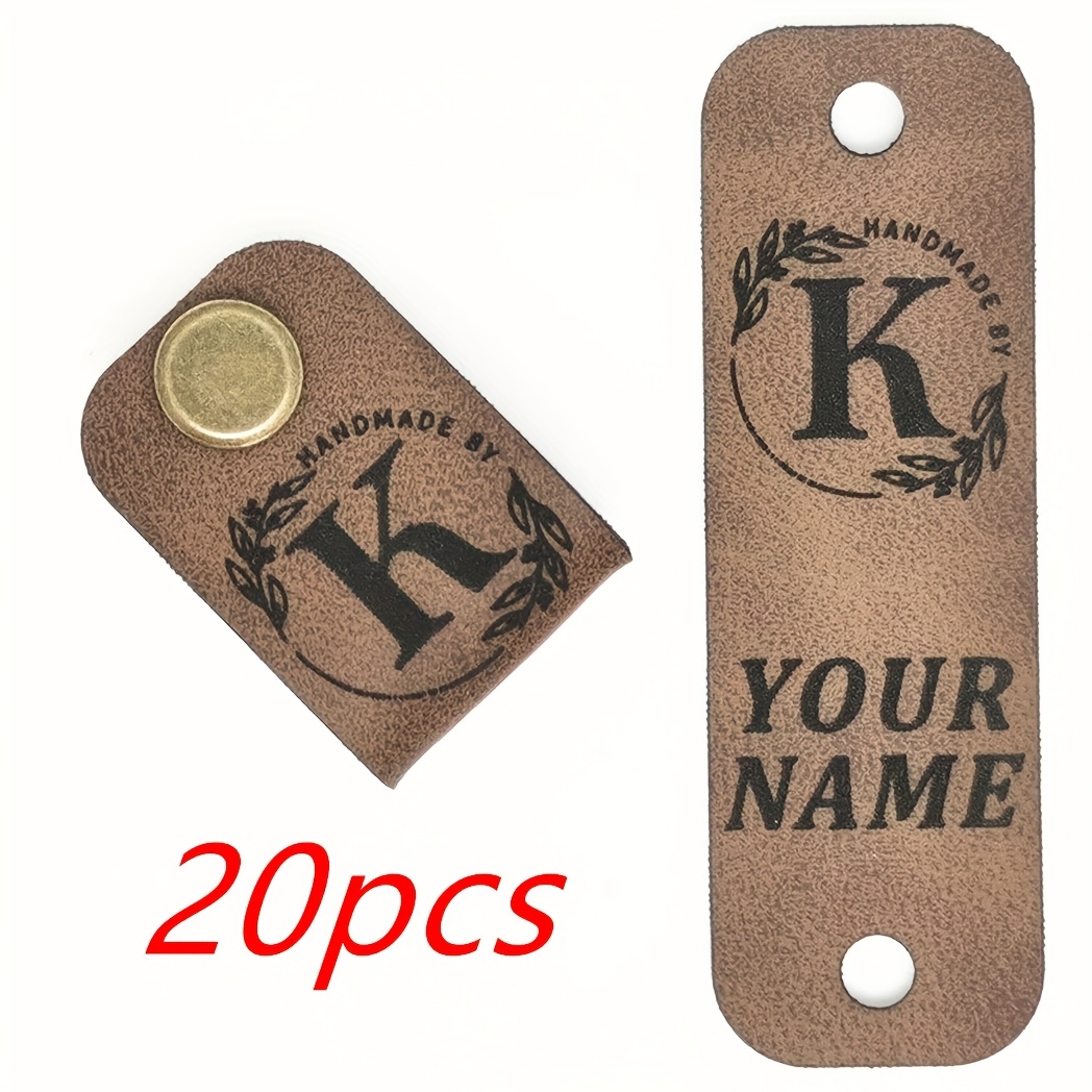 TEMU Custom Set Of 1 Artificial Leather Label, Including 20pcs Labels, 20 Sets Of Chicago Screws For Diy Artificial Leather Crafts, Customize Your