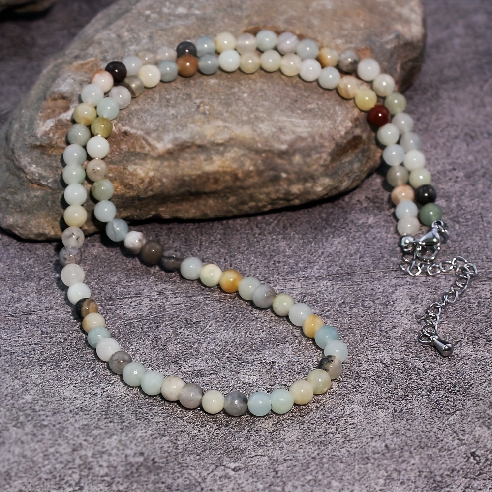 Natural Sky River Stone Bead Chain Necklace for Men & Women