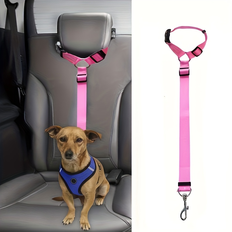 TEMU 1261%2446%3742 pezzi Cintura di regolabile 2-in-1 per auto per cani, utilizza questo cavo e l'anello per il sedile posteriore per tenere il tuo