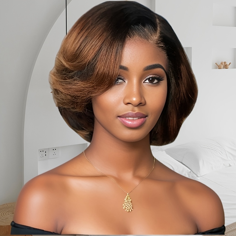 TEMU 13x4 Frontal Lace Wig Lace Wigs Short Straight Bob Wig Hair For Women Natural Look