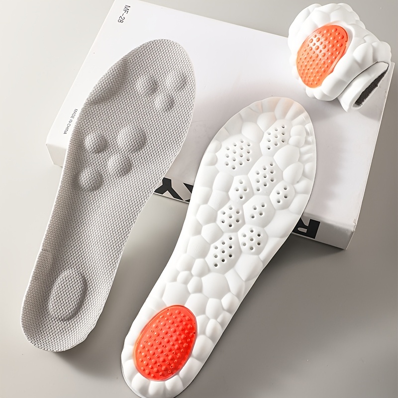 E-shop 4D Hochelastische PU-Sneaker-Einlegesohlen mit Stoßdämpfung, Weich Atmungsaktiv, Geeignet für Sport . Ein Paar Laufschuh-Einlegesohlen für Damen