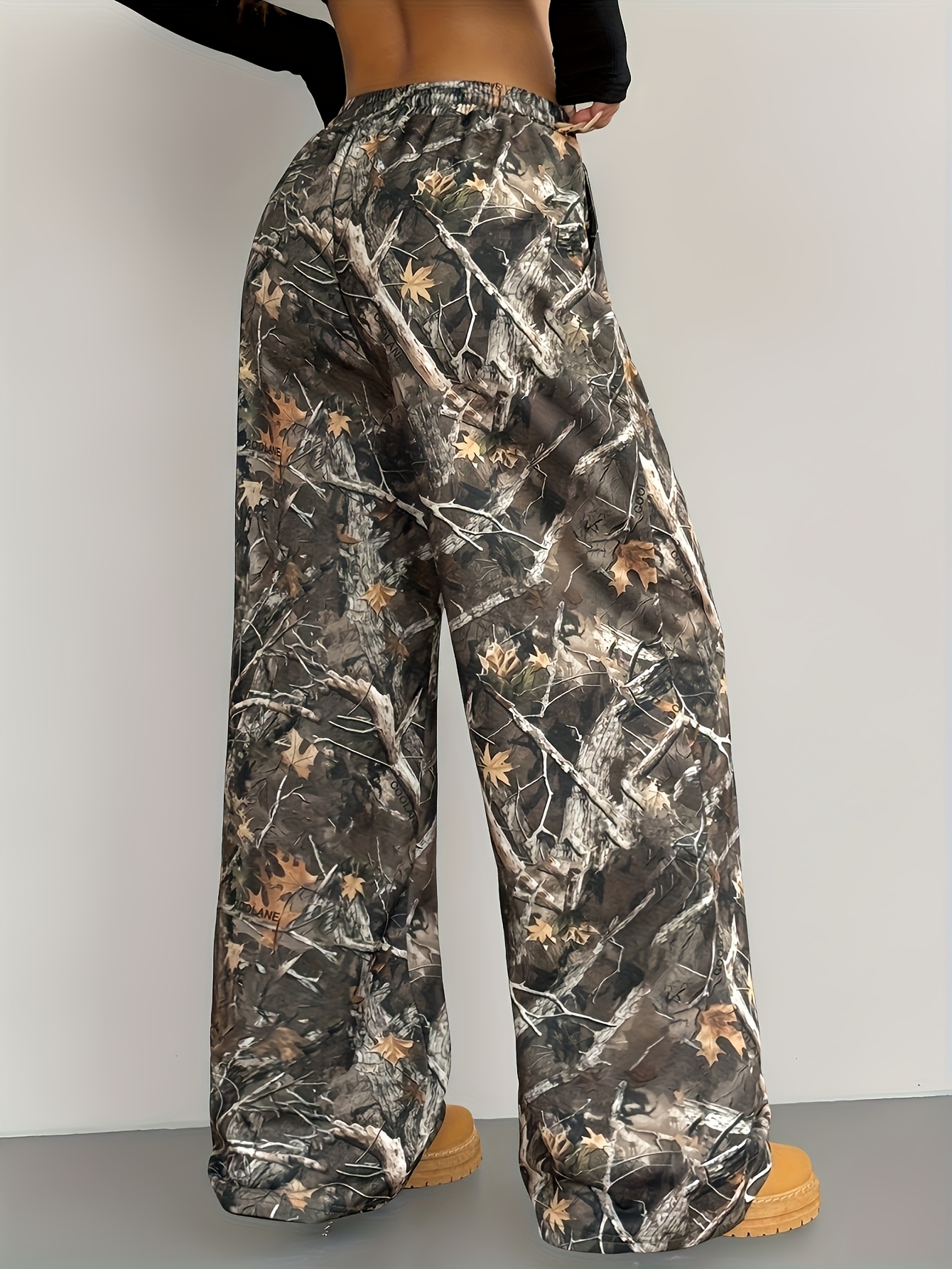 women's camouflage print wide leg joggers loose fit Temu Denmark