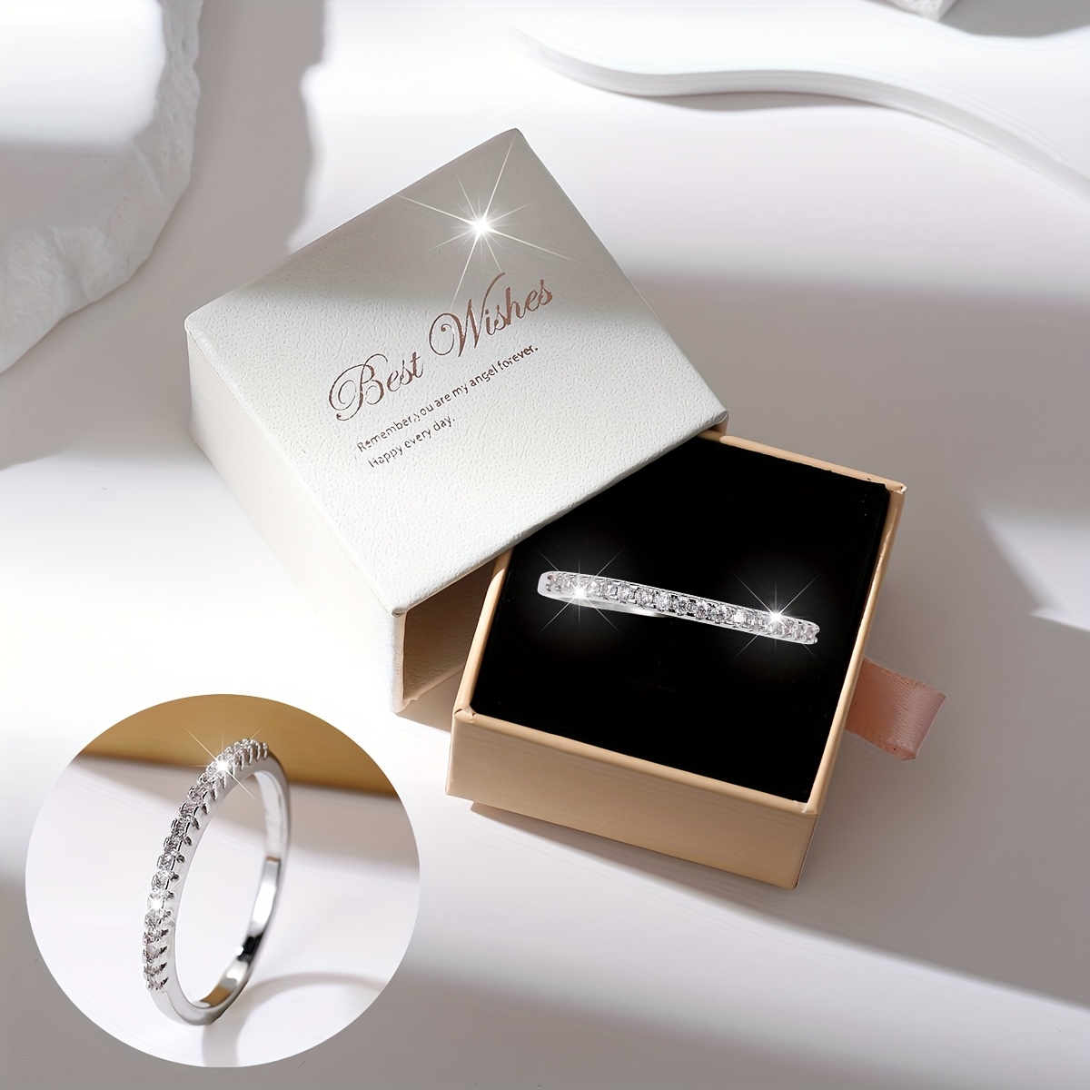 Vintage Style 18K Rose Gold Plated Zirconia Ring