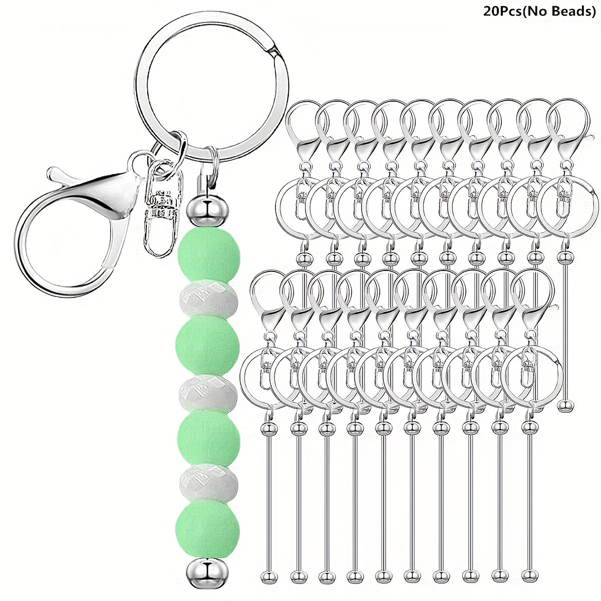 TEMU Lot de 3/5/10/20 Bandes à Perles pour Porte-clés, Utilisables pour Décoration et Artisanat DIY Cadeaux de Noël ou Saint-Valentin