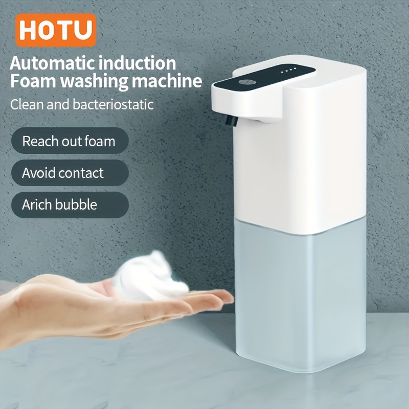 

1pc Automatic Soap Dispenser, 400ml/14oz Touchless Sensor Foaming Soap Dispenser, Usb Rechargeable, Hand Free Automatic Foam Liquid Soap Dispenser For Bathroom & Kitchen
