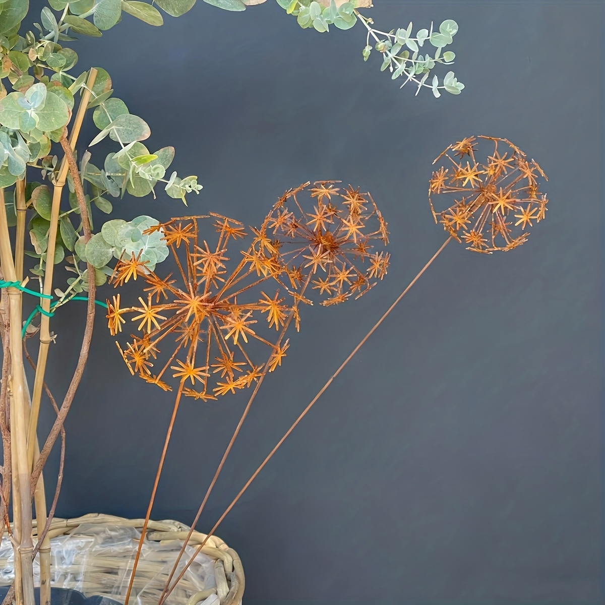 TEMU [3D] Décoration de jardin rustique - - Sculpture d'extérieur en métal rouillé, Décoration d'extérieur d'art vintage pour , parterres de fleurs,