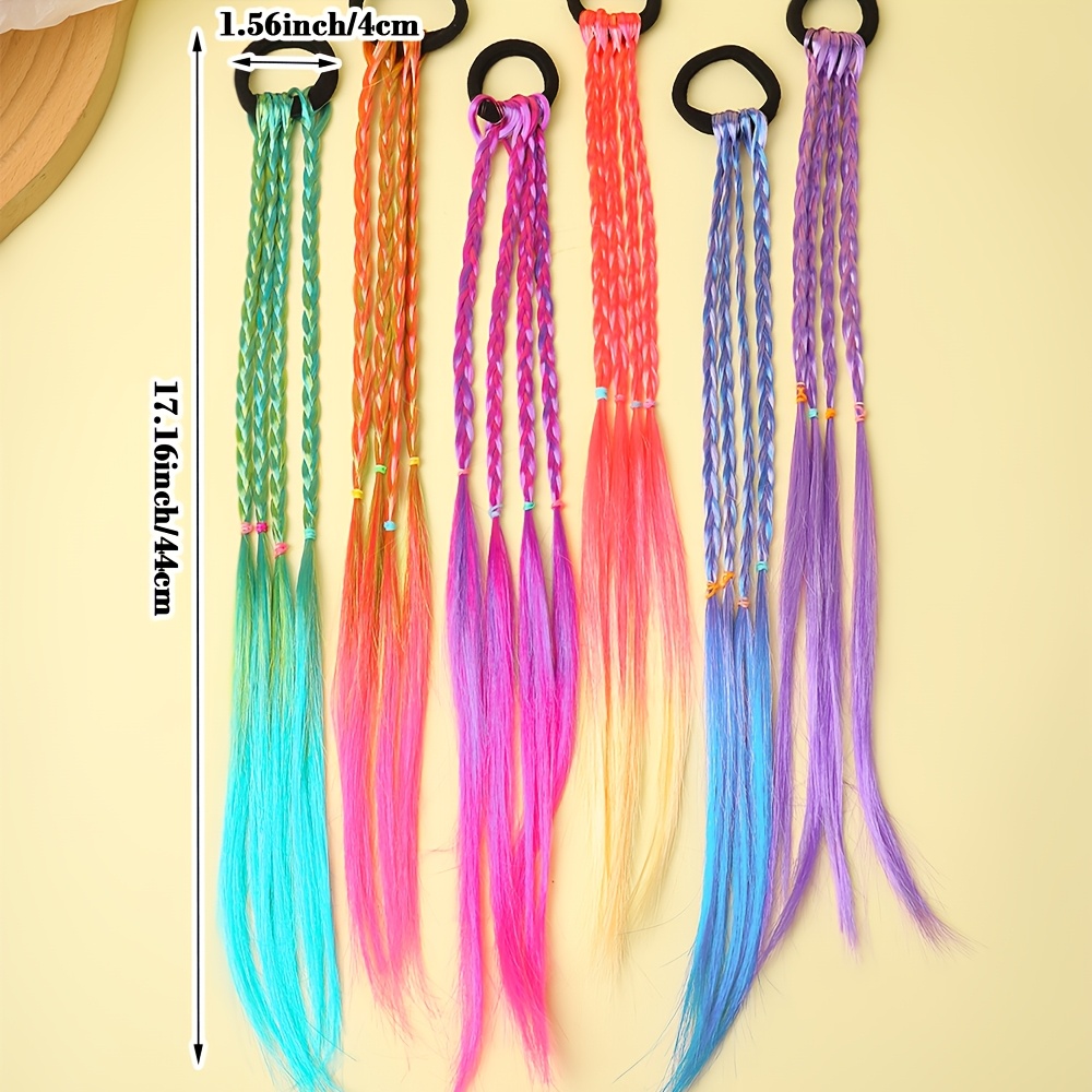 6pcs   bohemian style sweet wig braids vibrant multicolor hair accessories for women durable plastic hair ties for   perfect gift for teens adults cute hair accessories   hairpiece colorful hairbands lightweight hairbands   Product details 4