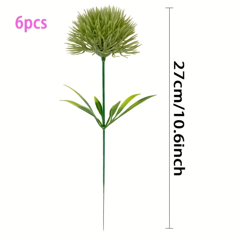 Image of 6pcs Vibrant Artificial Dandelion Flowers - Versatile Faux Greenery, Perfect For Christmas And Halloween Decor, Ideal For Indoor Home Decor, Garden Yard Decor, Wedding Party Decor, And Office Decor