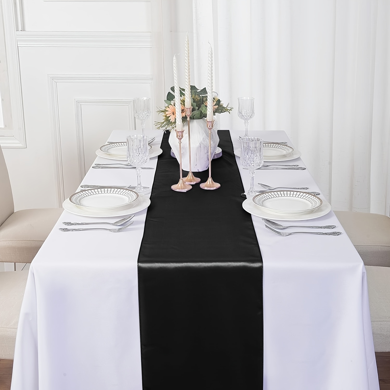 TEMU Of 2 Satin Table Flags, Made From Glossy Satin Fabric, Ideal For Table Decor, Great For Birthday Celebrations, Baby Showers, Banquets, And
