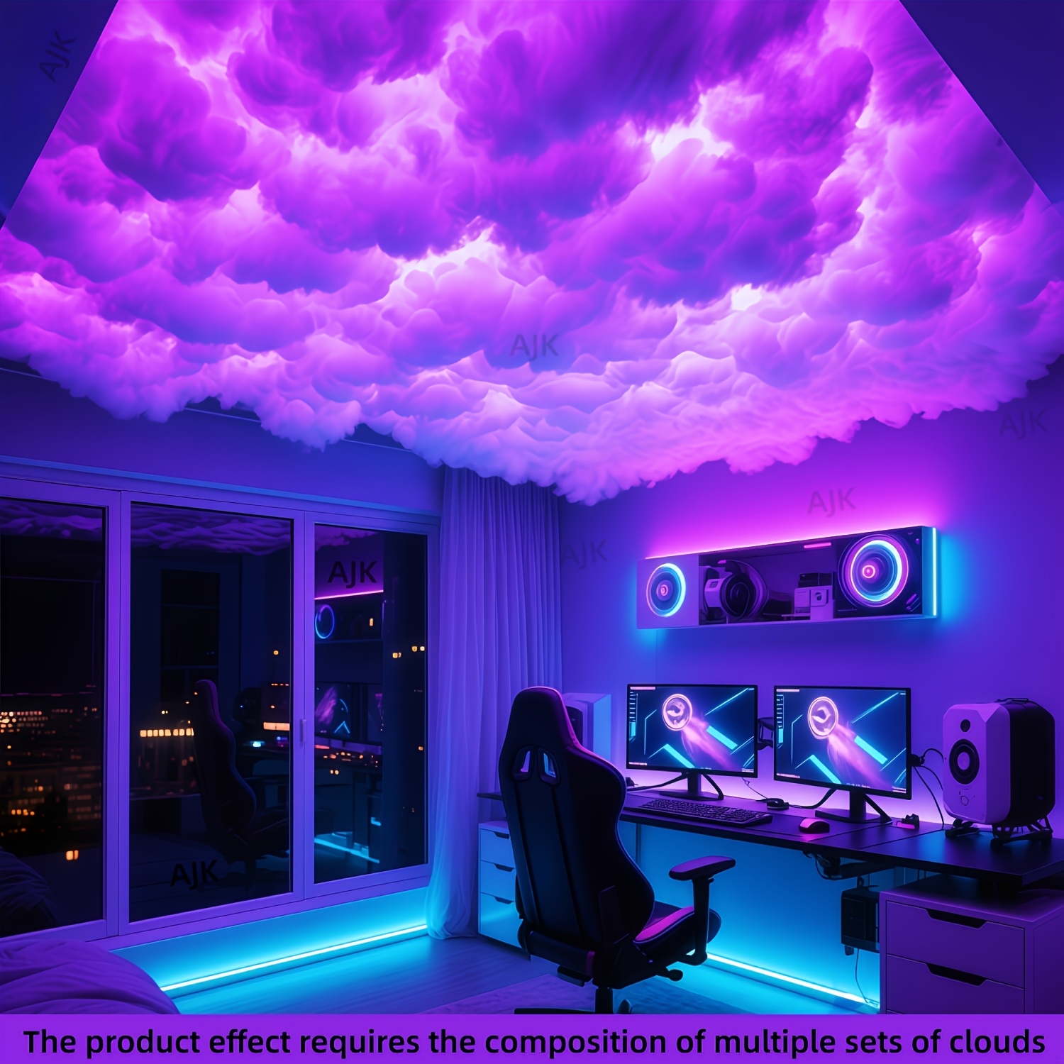 3D Thunder Light, RGB 194.49In LED | USB Powered, Lighting,   Bedrooms, Game Rooms AJK