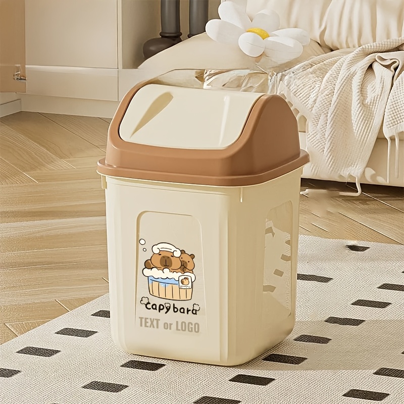 capybarafamily capybara compatible for small spaces trash can   open   rectangular waste bin space saving pp plastic   suitable for toilet bedside under sink compact discreet bin multi color options Product details 6