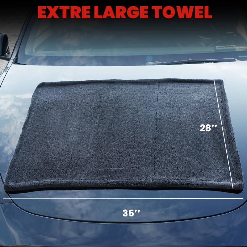 

Car Drying Towel Extra Large 35"x 28", 1300gsm Microfiber, Super Absorbent Towel, Absorbent Microfiber Drying Towels For Cars, Trucks, Suvs, Rvs, Home, Pets, Messes