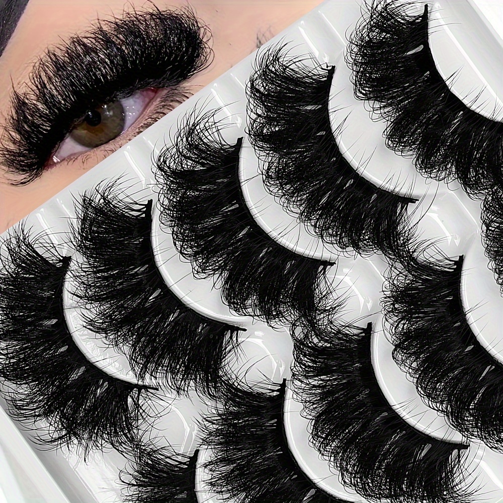 

Thick Mink Eyelashes 5 Pairs Fluffy Thick False Eyelashes Lashes D Suitable For Party & Celebration