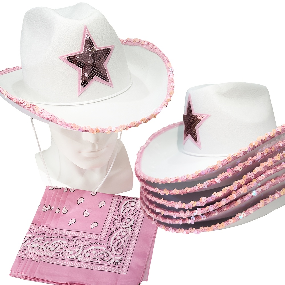 12pcs set womens novelty cowboy hat outfit sequin - Temu  display picture 3