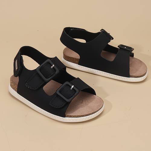 b85196 blue green white beige pink summer style boys and girls flat shoes with back strap magic adjustable size comfortable and soft sole soft insole soft upper sandals walking shoes
