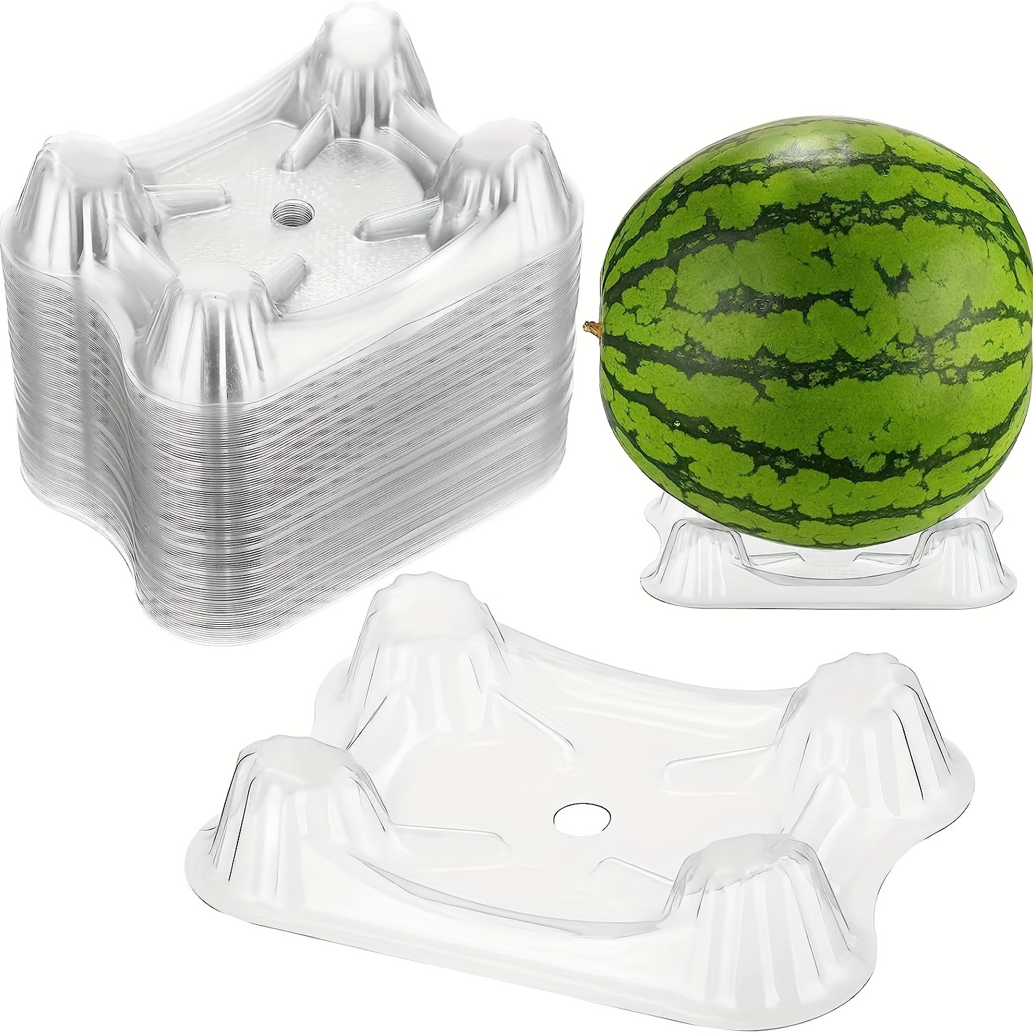 

50pcs, Watermelon Cantaloupe Melon Holder, Anti-rot Plastic Protection Pad For All Kinds Of Fruits And Vegetables For Home Garden, Farm Plantation Garden Supplies