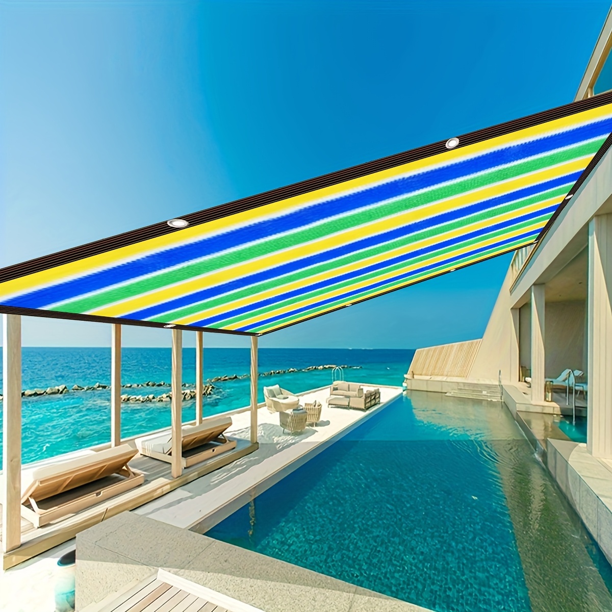 [Beach Sunshade] Colorful Outdoor Beach Windbreak, Sunshade Cloth | Suitable for Beaches, Pavilions, Swimming Pools, and Holiday Gifts