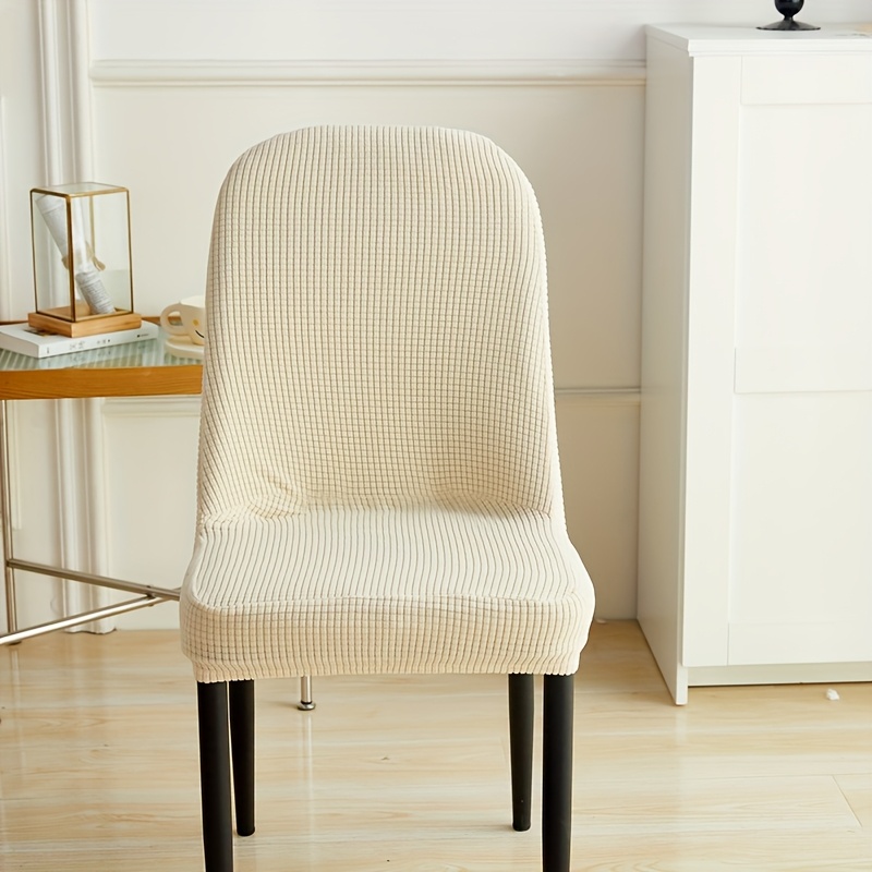 TEMU 1 pièce de Housse de Chaise de Salle à Manger Épaisse et Unie Grand avec Attaches Adhésives Gratuites