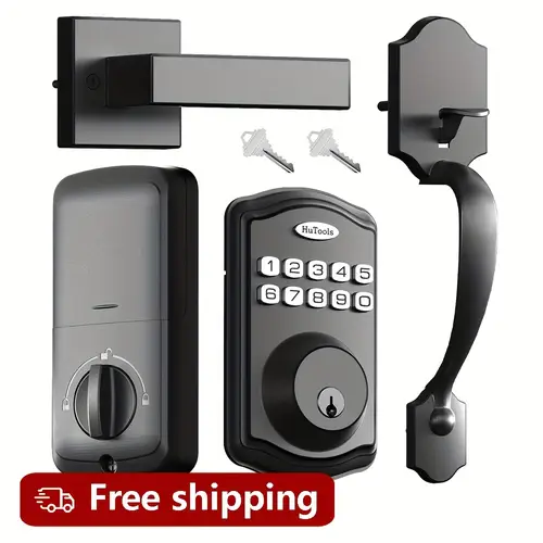 2 door knob keypad deadbolt door lock set or keyless entry with anti peeking password and front door security solution with backlit keypad deadbolt lock