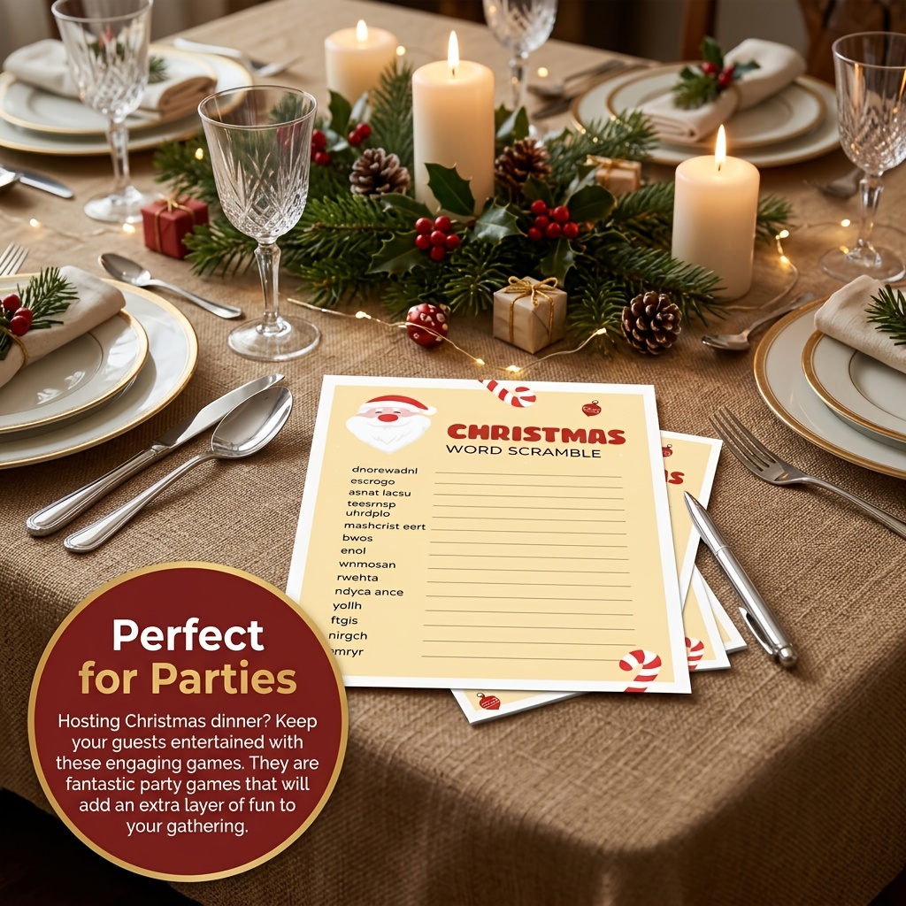 Christmas Word Scramble Game, 1pc/20pcs/30pcs