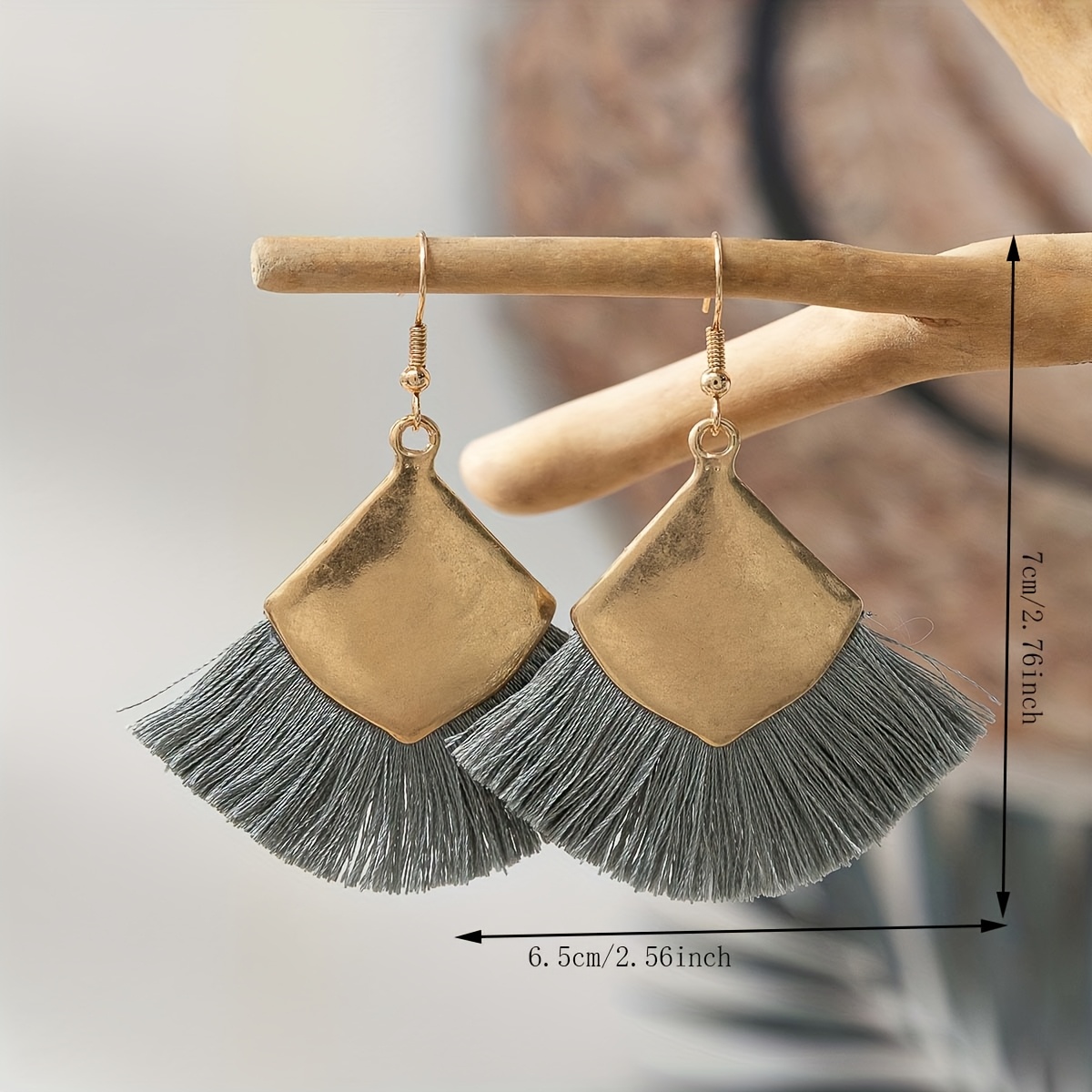 Women's Vintage Bohemian Tassel Earrings, Distressed Style