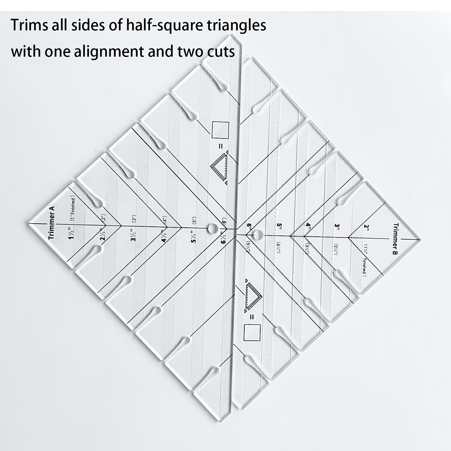 Bloc Loc Rulers Clearly Perfect Slotted Trimmer Ruler For Quilting ...