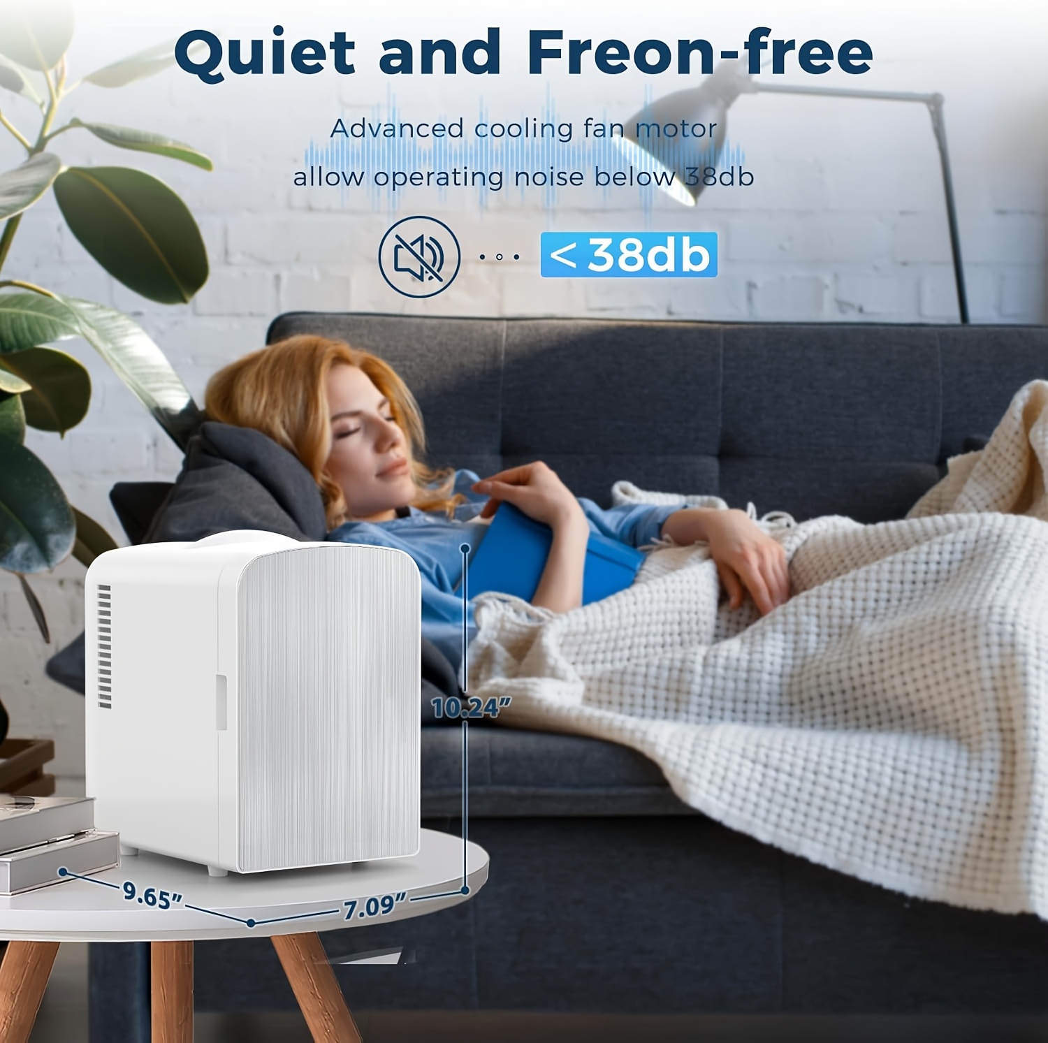 Mini Fridge, 1.06gal/6 Cans (11.16oz) Portable Compact Refrigerator with Gaming Light, AC/DC Power, Ideal for Skincare Products & Beverages, White, Mini Refrigerator, Lighting, Durable Construction