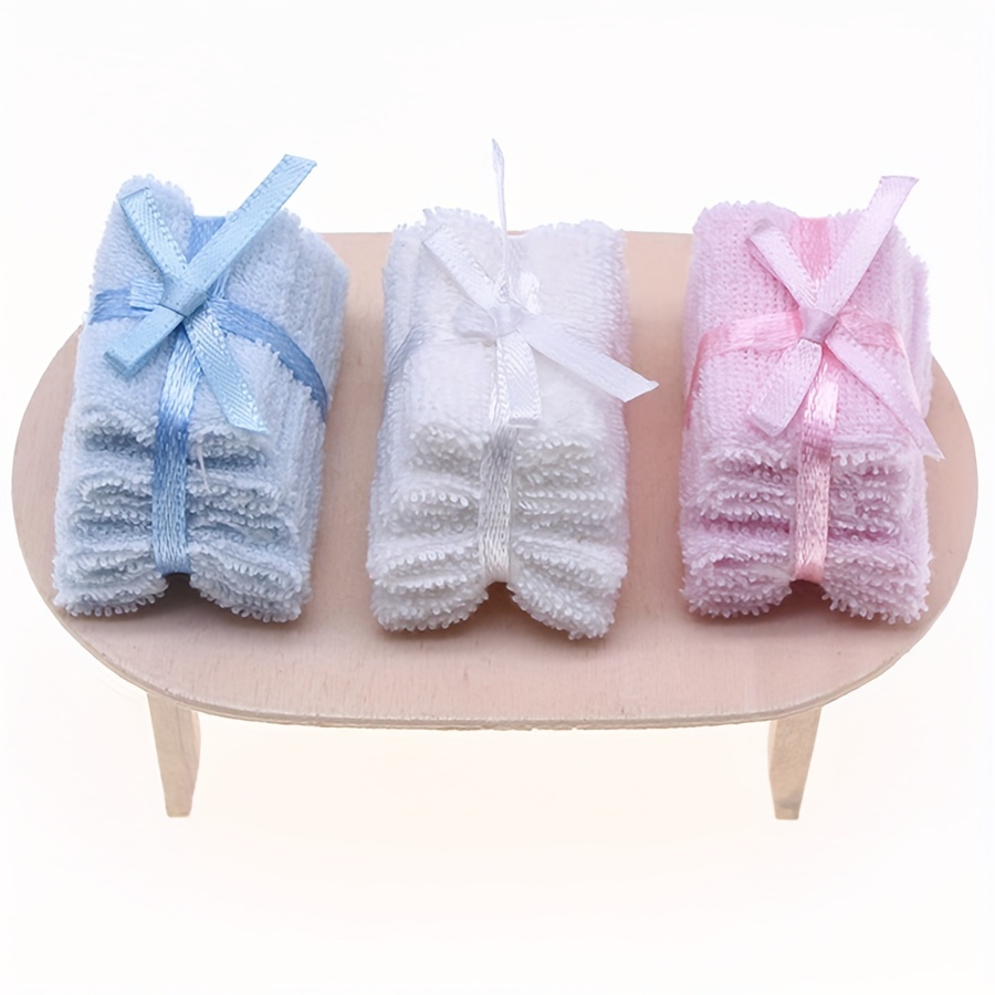 

1:12 Miniature Bath Towel Set - Diy Toy Accessories For & Hobbyists, Mixed