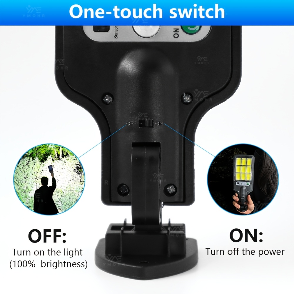 1  bright solar outdoor lights 108 cob solar lights outdoor wall light led light sensor movement outdoor solar spotlight garden decoration outdoor solar lights   street light Product details 10