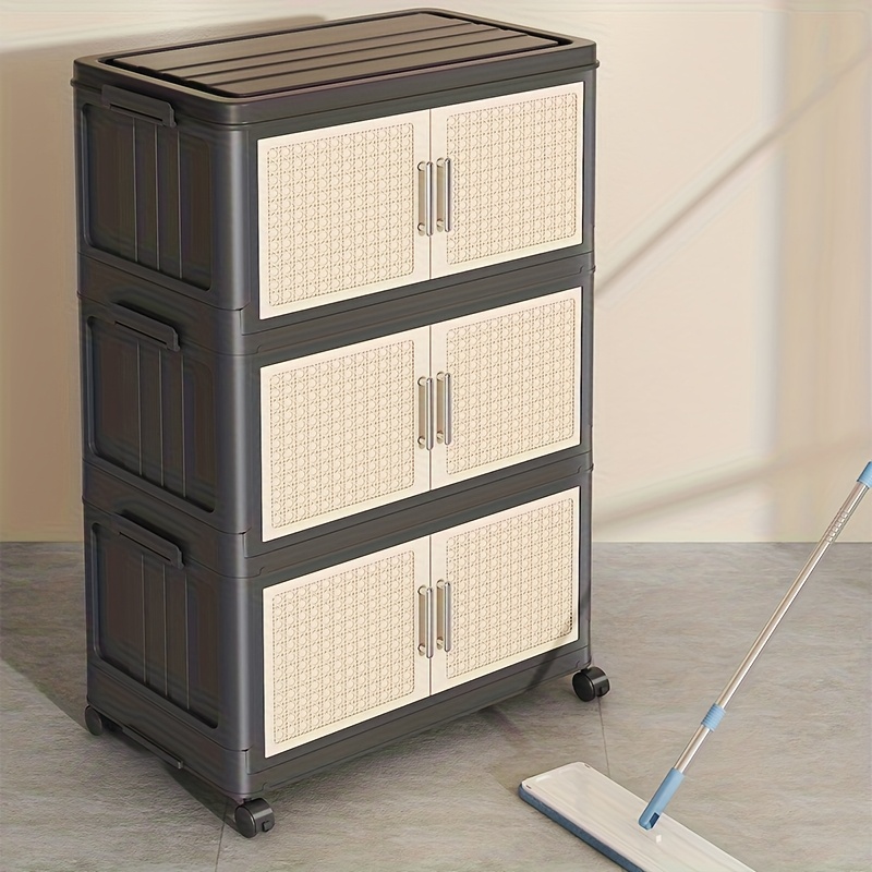 Large-Capacity Plastic Storage Bin with Lid, Multi-Layer Stackable Clothing Storage Bin
