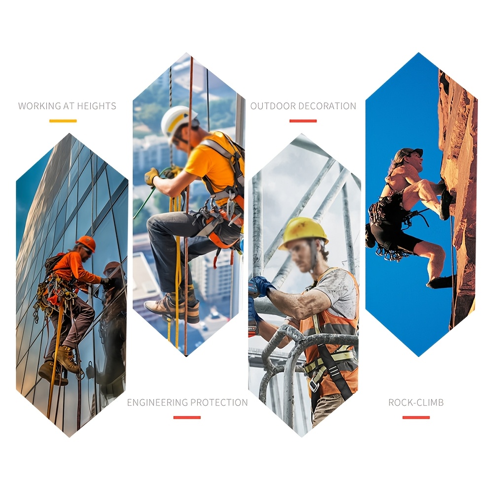 1pc, one-piece safety belt, suitable for waist circumference 70-120cm and leg circumference 53-80cm, aluminum alloy lock ring, polyester material with body, high-altitude work safety belt, outdoor five-point full-body safety belt, speed descent insurance belt, mountaineering equipment set