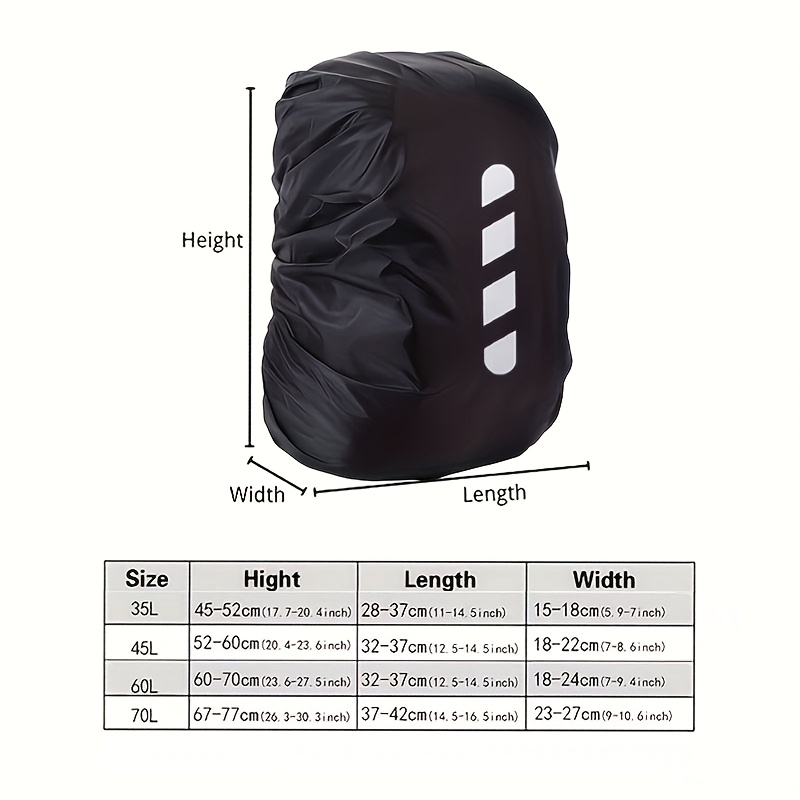 TEMU Backpack Cover, High Quality And Dustproof With Reflective Strips, A Durable Protector For Outdoor Hiking, Cycling, Camping, And Travel