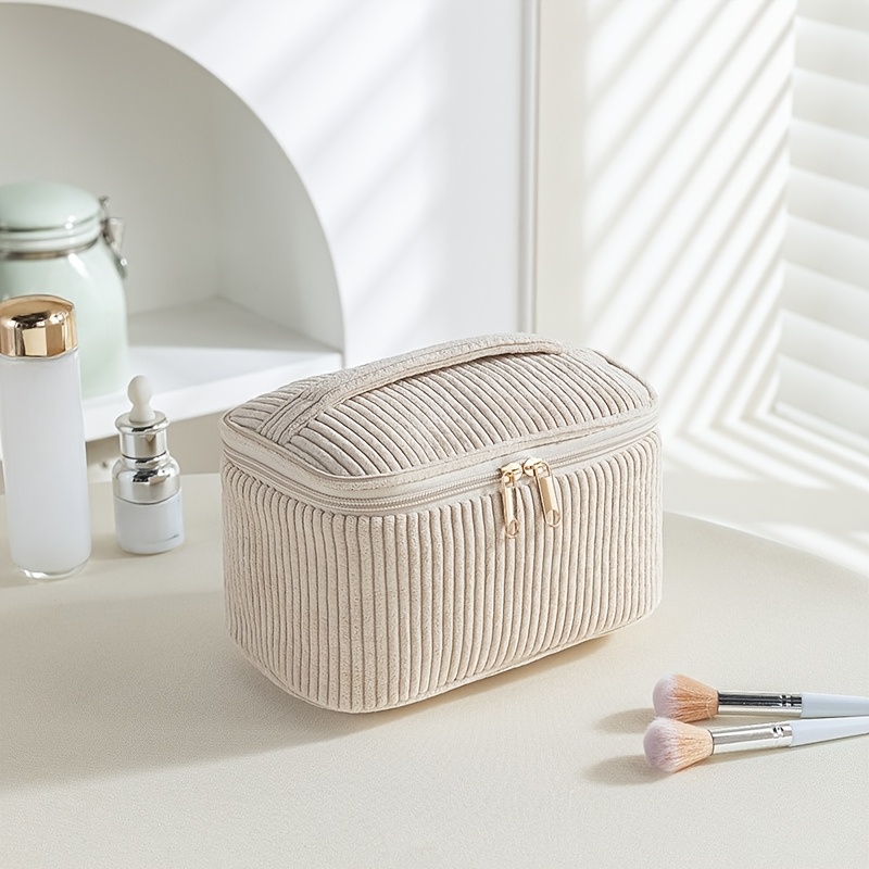 E-shop Geräumige Samt-Reise-Makeup-Tasche für Kosmetik & Lippenstift – Langlebiges Polyester, 3 Farboptionen, Kompaktes & Stilvolles Design für