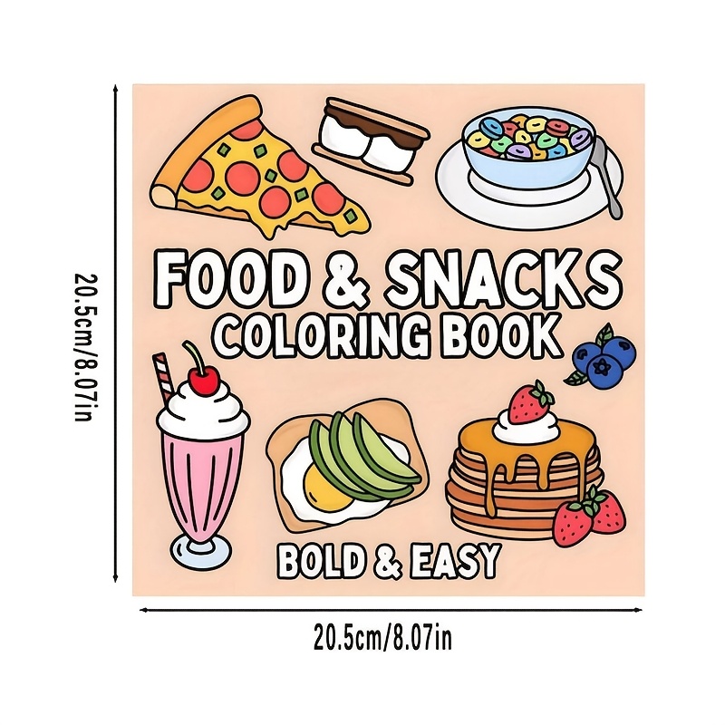 TEMU [24-sheet Relaxation Coloring Book] Luxurious Gourmet Snack Coloring Book - 24 Pages Of Thick Paper, Unique Cover Design, Suitable For Teenagers