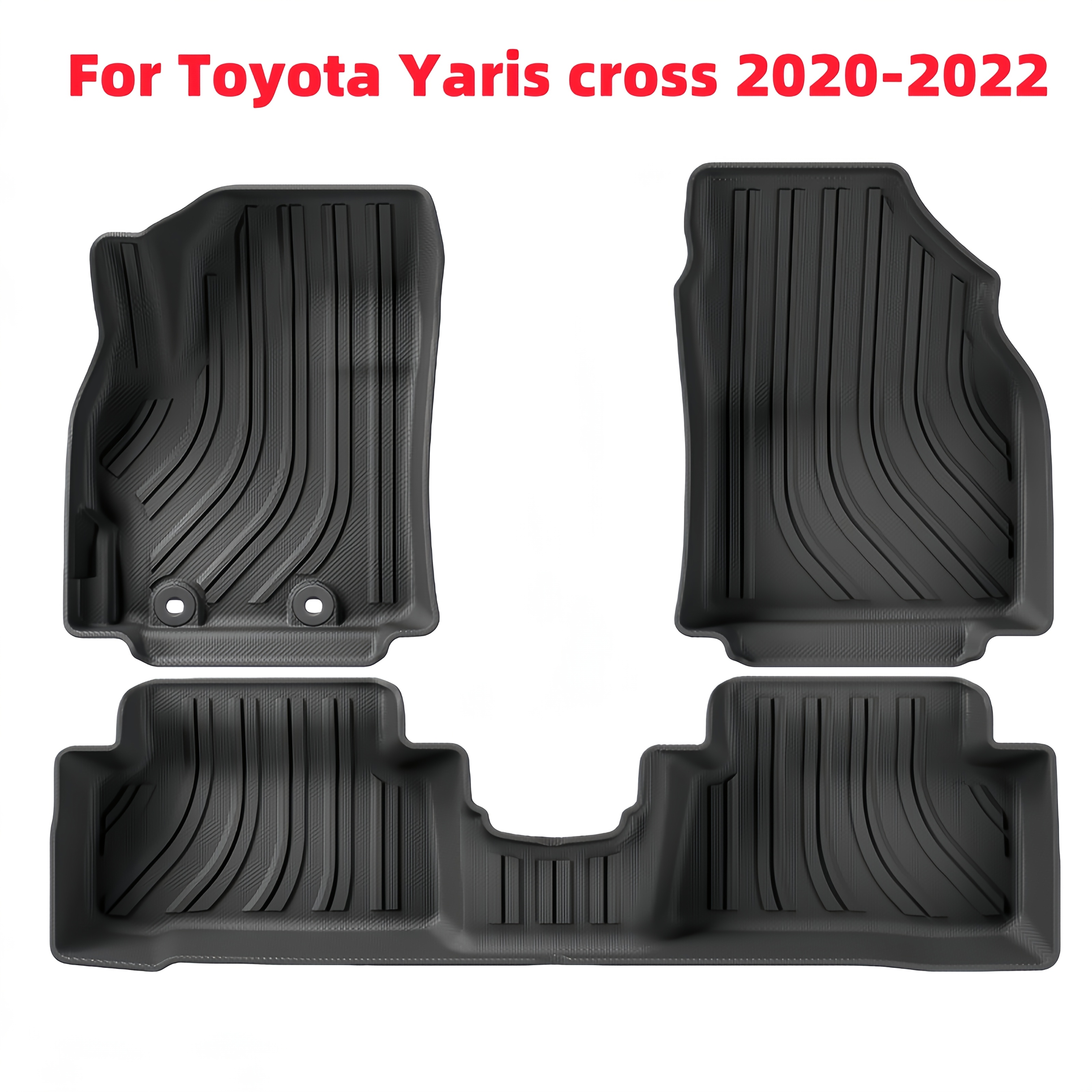 TEMU For For Yaris Foot Mats Set, Left Hand Drive, Tpe Material, Waterproof Dustproof Anti-slip, Durable Stain-resistant Wear-resistant, Use, Easy To