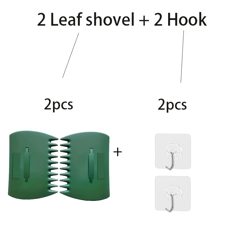 TEMU Lot de 4 pièces (2 pelles et 2 crochets) attrape-feuilles robustes en plastique pour ramasse-déchets de jardin, débris de jardin avec pelles à