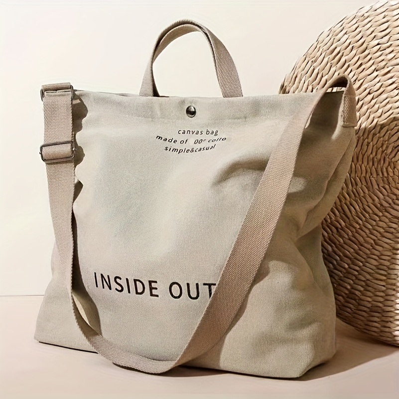 Image of Casual Tote Bag, Large Capacity, Convertible Crossbody Shoulder Bag, Hand Wash, Gray Khaki Army Green, Suitable For Students, Fitness And School Bag Use