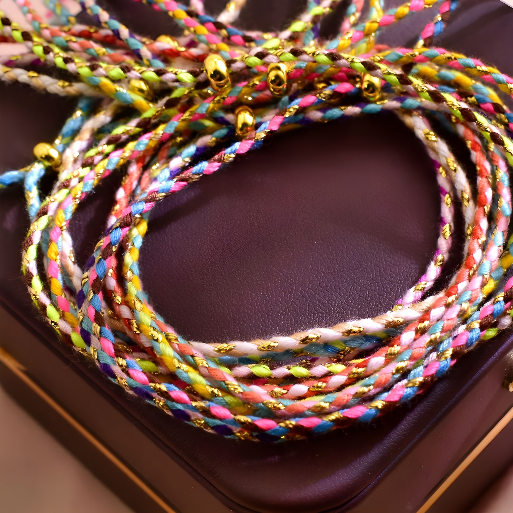10pcs Women's Bohemian Hand Chains Set 10 Colors Mixed