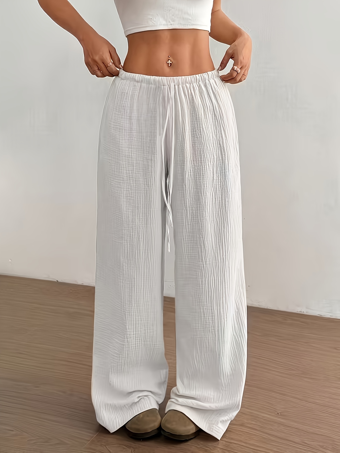 paquete de   pantalones casuales elegantes de pierna   para mujer