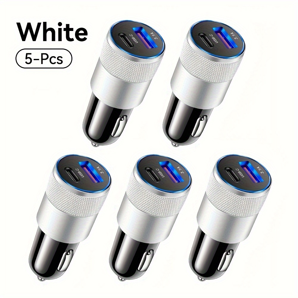 TEMU 5 Packs 3.1a Mini Usb C Car Charger Type C 3.1a Fast Charging Adapter Car Phone Charger Usb Charger