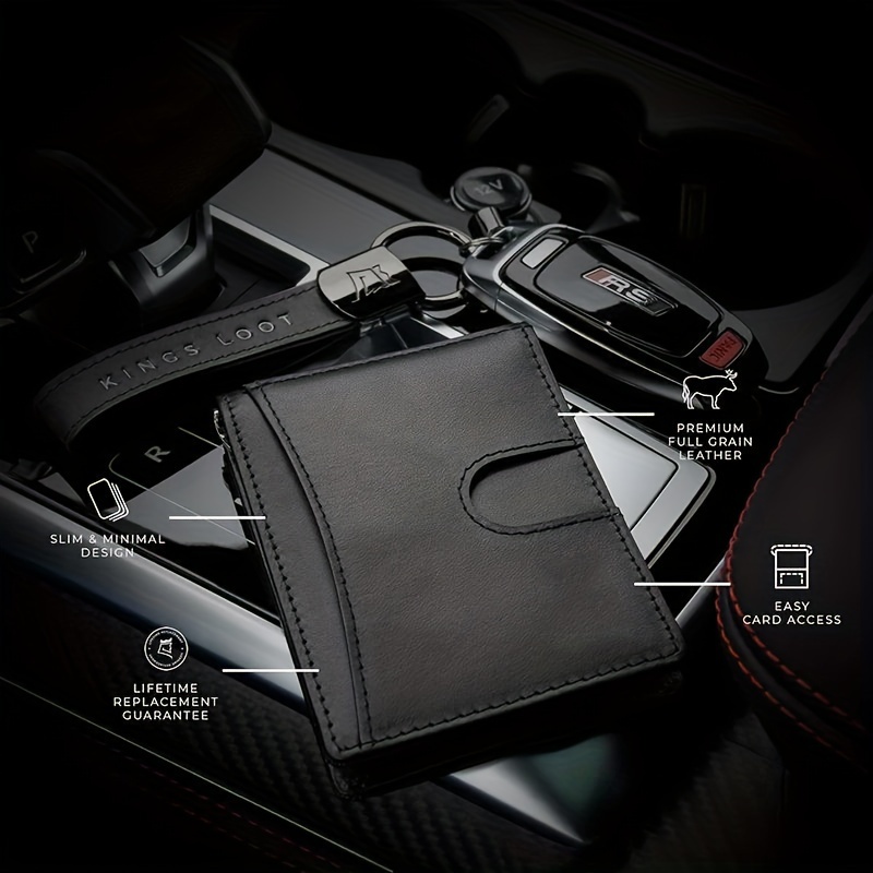 elegant microfiber leather wallet men minimalist rfid Temu