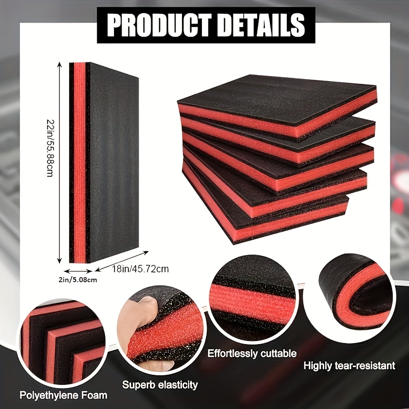 5pcs Tool Box Foam Tool Foam Inserts For Cases Foam Sheets Box Foam Organizer For Toolbox Cabinet Chest Drawer Storage Craft