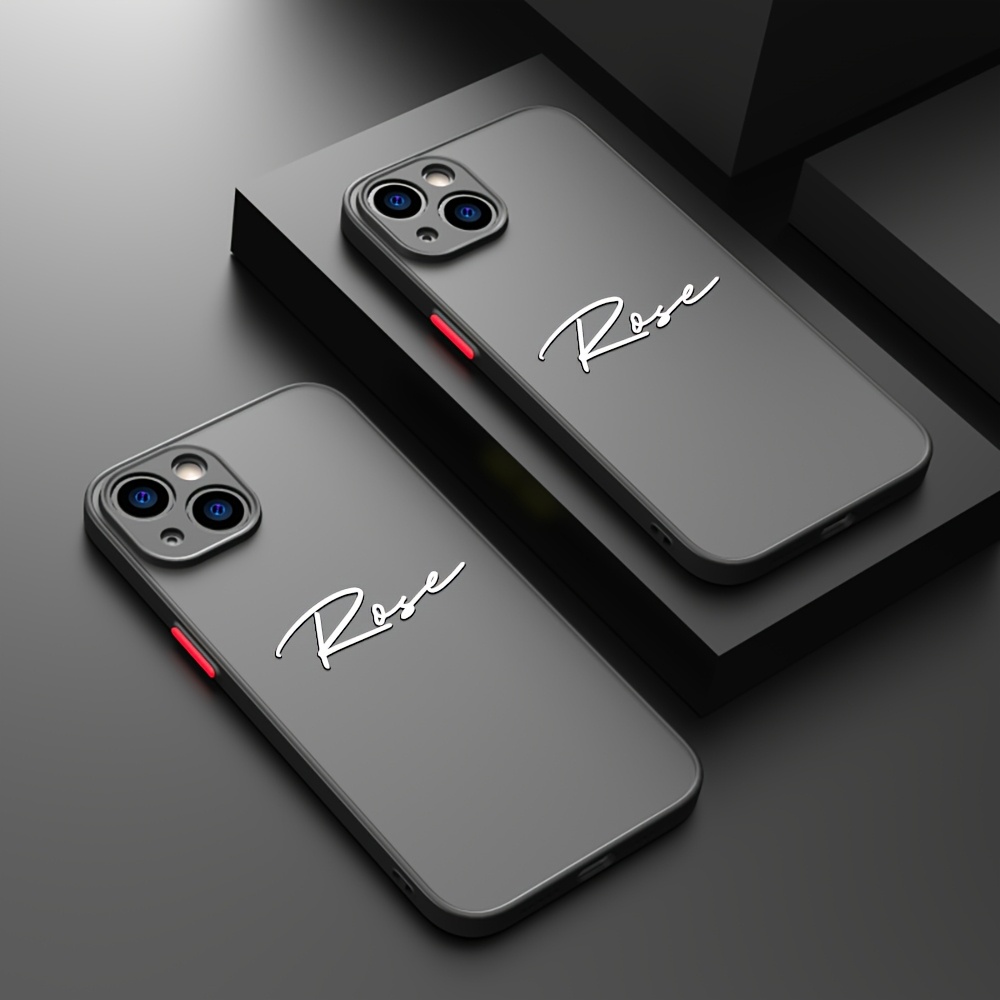 TEMU Personalized Customized Name Case Compatible With Iphone 17 16 15 14 13 12 11 Pro Shockproof Armor Anti-fall Colored Matte Phone Case Luxury